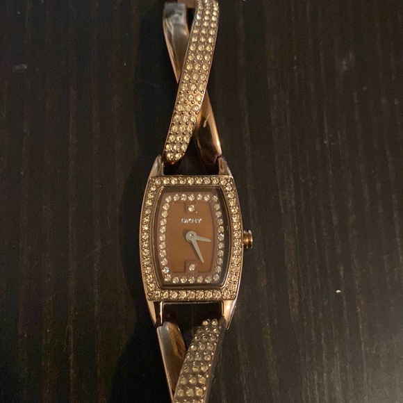 DKNY watch. Removable links to adjust for size. Dark bronze and crystals. - Picture 2 of 4